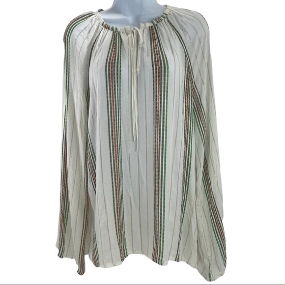 Fever Tops - NWT!  FEVER Medium Women's Boho Rayon Wide Sleeve Peep Hole Front Tie Tunic